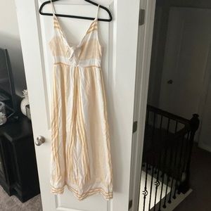 Yellow and White Striped Romper